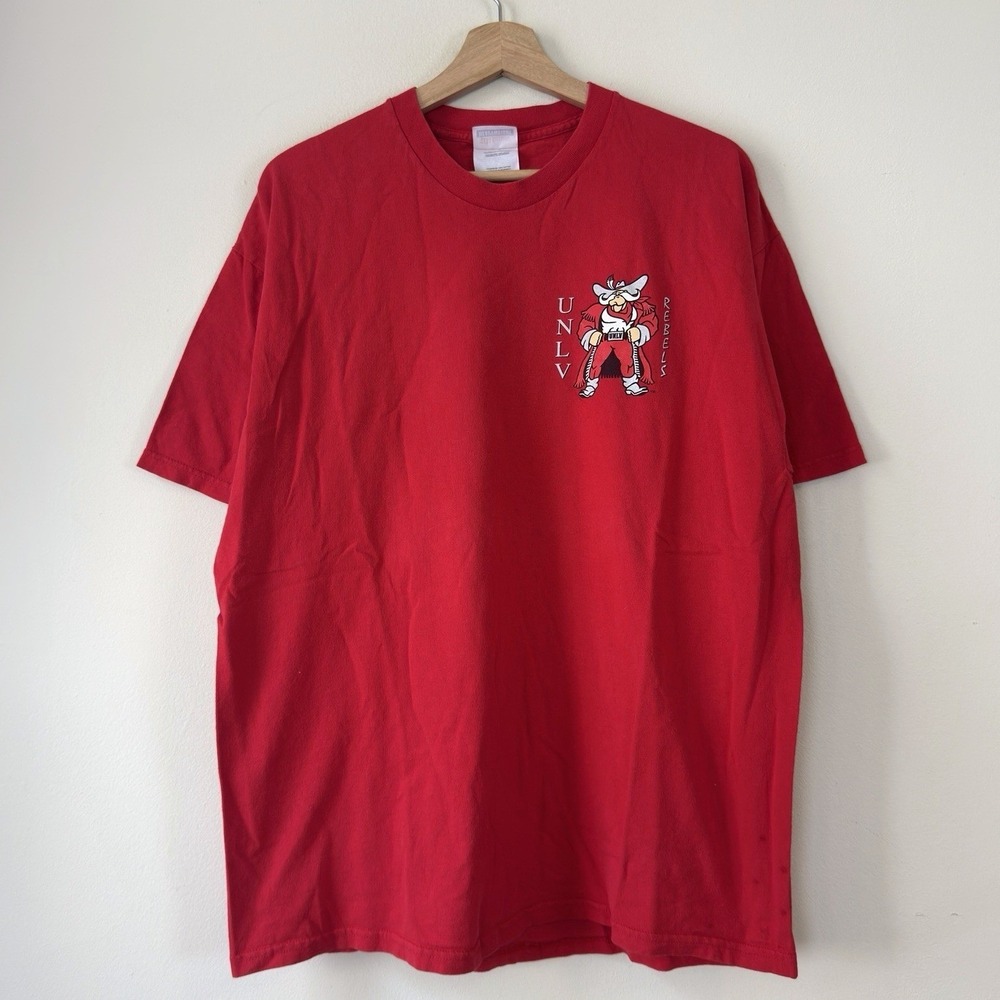 Vintage 90's University Of Nevada Las Vegas Rebels NCAA Red Tee Shirt - XL